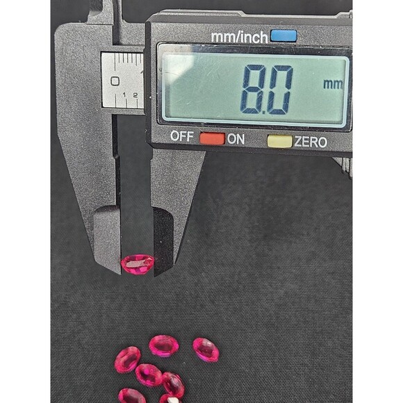 Lab-Grown Ruby Gemstones Lot Of 8, 1.5 ctw Each Loose High Quality Faceted Oval - Picture 7 of 9